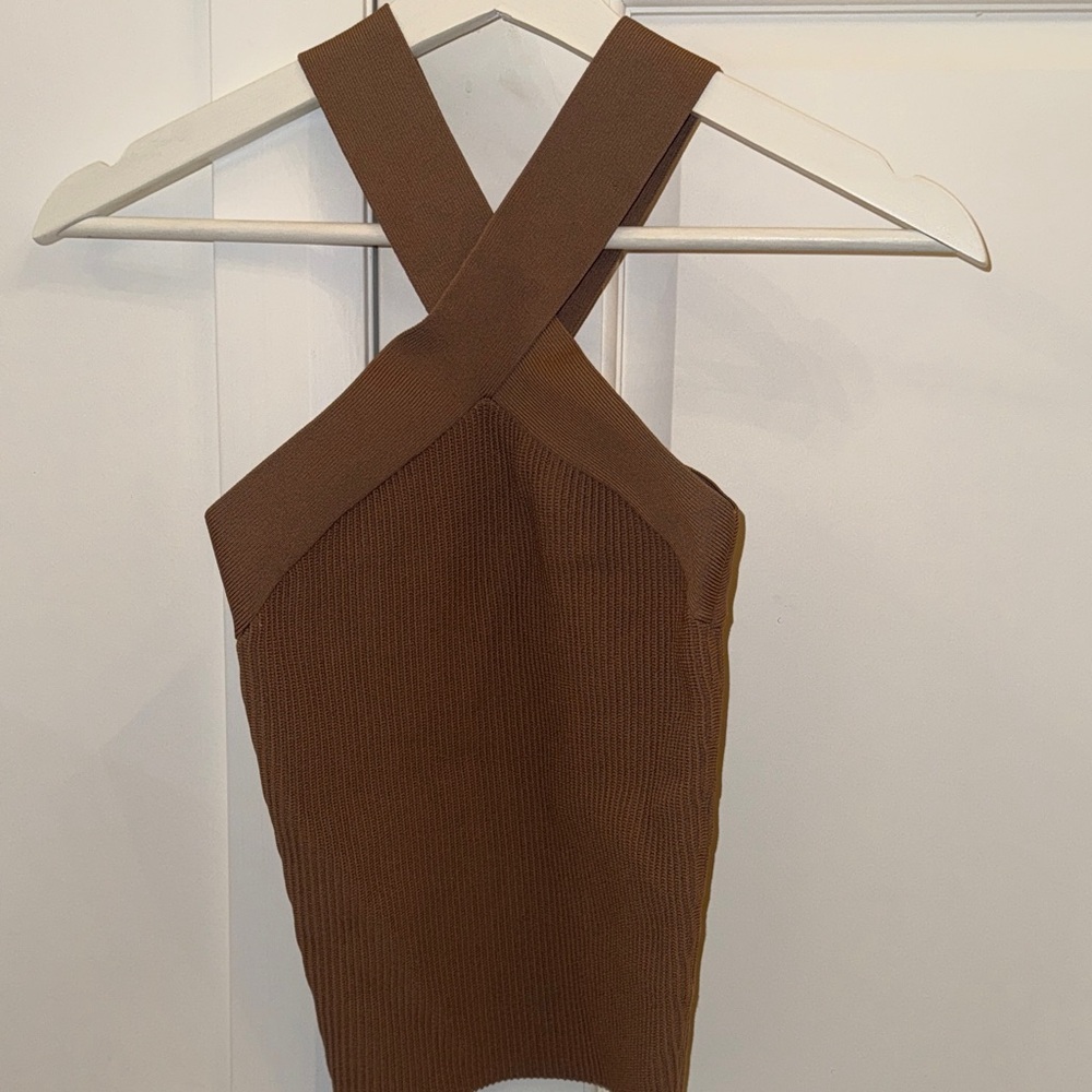 Babaton Sculpt Knit Top in Tan